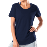 Under Armour Womens Navy Charged Cotton Tee-Select-A-Logo