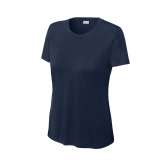 Womens Navy Performance Tee-Select-A-Logo