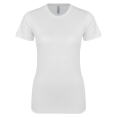 Next Level Womens White Boyfriend Tee-Select-A-Logo