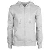 ENZA Womens White Fleece Full Zip Hoodie-Select-A-Logo