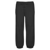 ENZA Womens Black Banded Fleece Capri-Select-A-Logo