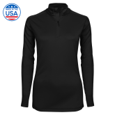 Syntrel Womens Black Interlock 1/4 Zip-Select-A-Logo