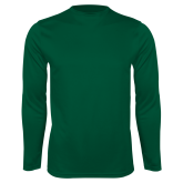 Dark Green Performance Long Sleeve Shirt-Select-A-Logo