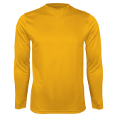 Gold Performance Long Sleeve Shirt-Select-A-Logo