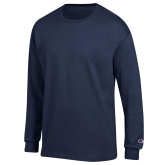 Champion Navy Long Sleeve T Shirt-Select-A-Logo