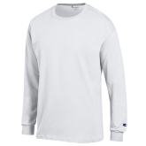 Champion White Long Sleeve T Shirt-Select-A-Logo
