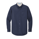 Navy Twill Button Down Long Sleeve-Select-A-Logo