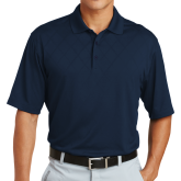 Nike Dri Fit Navy Cross Over Texture Polo-Select-A-Logo