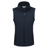 Womens Navy Fleece Full Zip Vest-Select-A-Logo