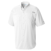 Columbia White Tamiami Performance Short Sleeve Shirt-Select-A-Logo