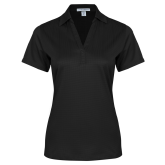 Womens Black Performance Fine Jacquard Polo-Select-A-Logo