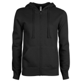 ENZA Womens Black Fleece Full Zip Hoodie-Select-A-Logo
