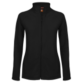 Womens Black Fleece Full Zip Jacket-Select-A-Logo