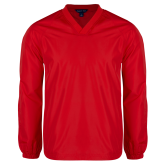 Red V Neck Raglan Windshirt-Select-A-Logo