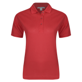 Womens Silk Touch Red Pique Polo-Select-A-Logo