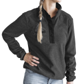 DRI DUCK Womens Charcoal Aspen Fleece Pullover-Select-A-Logo