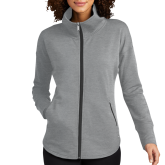 OGIO Womens Grey Heather Luuma Full Zip Fleece-Select-A-Logo