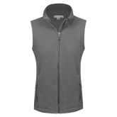 Womens Charcoal Fleece Full Zip Vest-Select-A-Logo