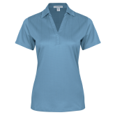 Womens Light Blue Performance Fine Jacquard Polo-Select-A-Logo