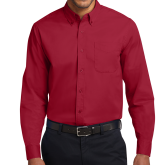 Twill Button Down Long Sleeve Cardinal-Select-A-Logo