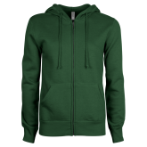 ENZA Womens Dark Green Fleece Full Zip Hoodie-Select-A-Logo