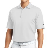 Nike White Tech Basic Dri Fit Polo-Select-A-Logo