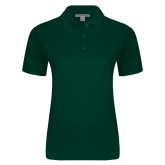 Womens Silk Touch Dark Green Pique Polo-Select-A-Logo