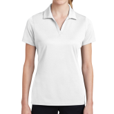 Womens White Dry Mesh Polo-Select-A-Logo