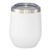 Corzo Vacuum Insulated White Cup 12oz-Select-A-Logo