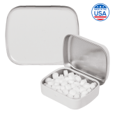 White Rectangular Peppermint Tin-Select-A-Logo