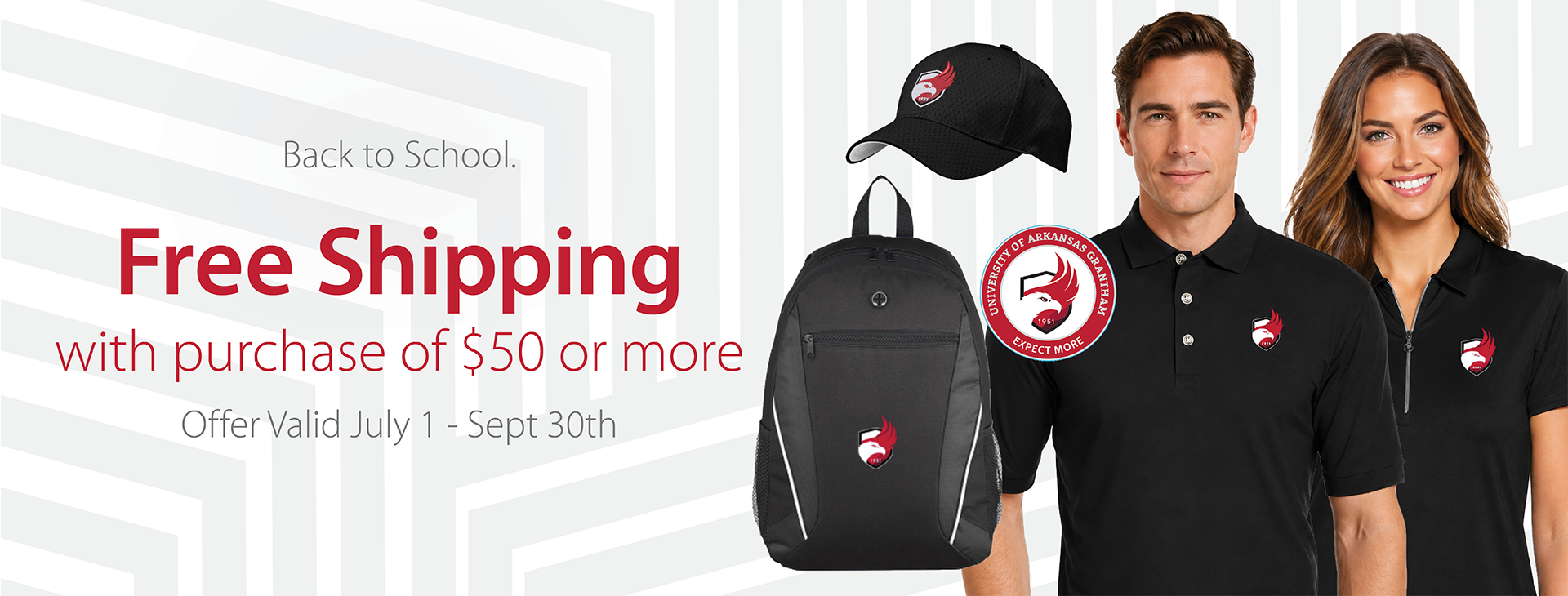 Back to School Free Shipping with a purchase of $50 or more. Offer Valid July 1 - September 30.