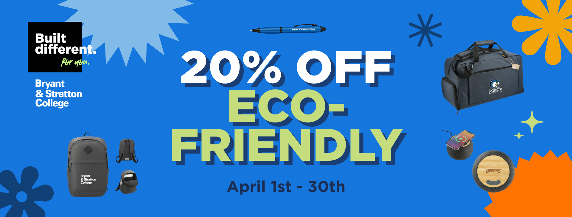 20% off Eco-Friendly April 1 - 30