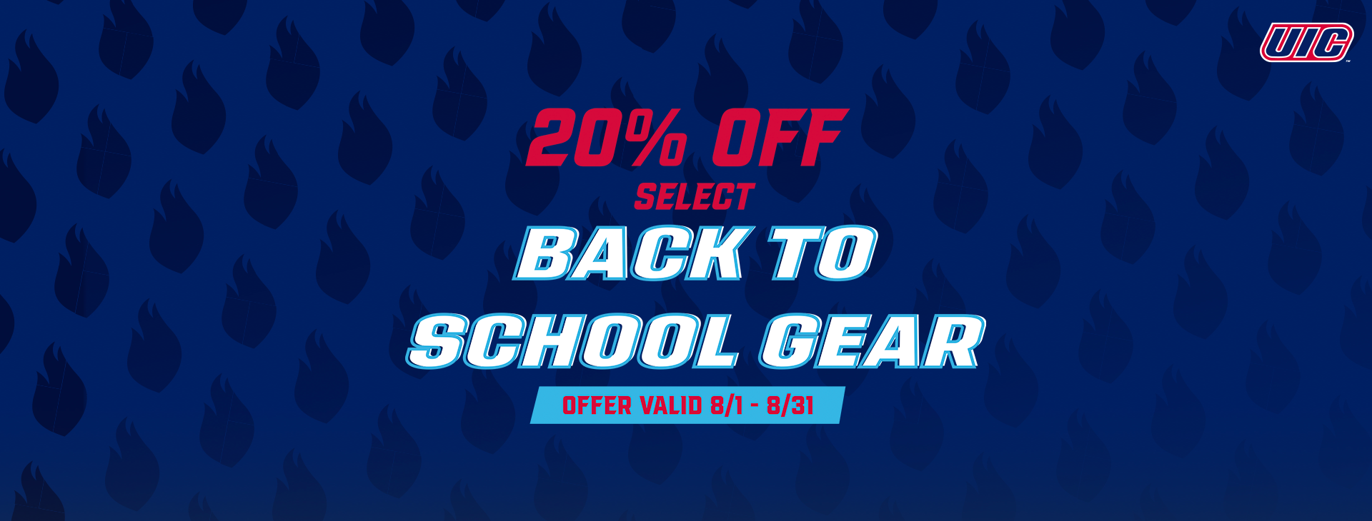 20% off select Back to School Gear offer valid August 1 - 31