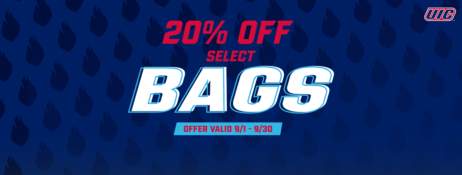 20% off select bags offer valid September 1 to September 30